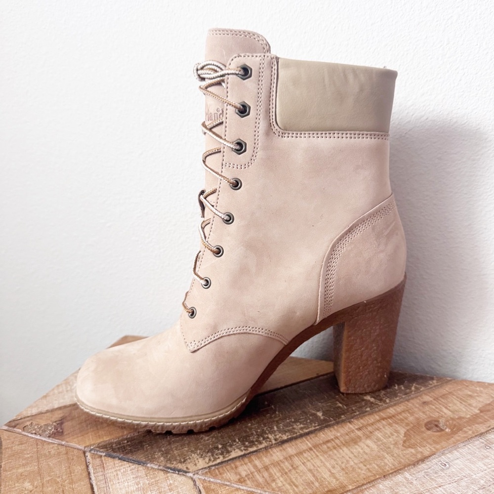 Timberland Glancy Light Taupe Nubuck Lace Up Boots - Picture 4 of 11